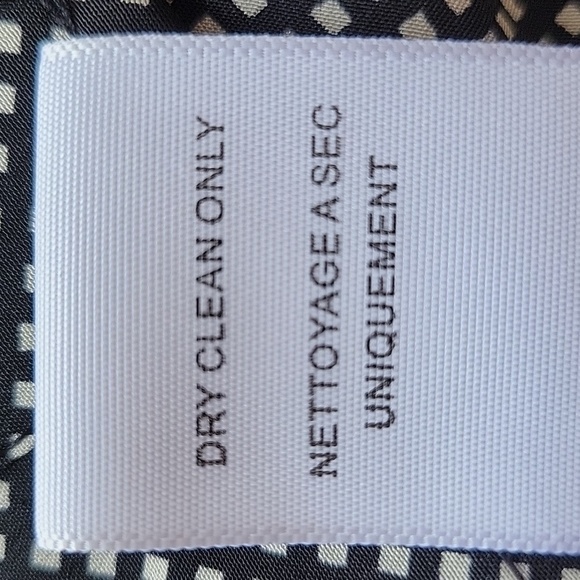 Joie Hanelli Diamond Print Silk Blouse Black & White Size Small - Picture 11 of 12